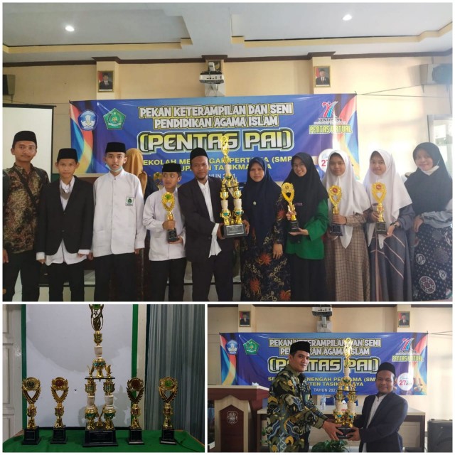 KECAMATAN RAJAPOLAH RAIH JUARA UMUM PENTAS PAI-SMP TINGKAT KABUPATEN TASIKMALAYA- SMP TERPADU DARUSSALAM BORONG 4 PIALA